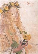 Carl Larsson Suzanne,Study for For Karin-s Name-Day oil
